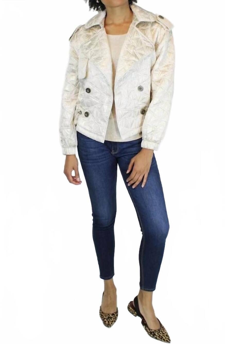 NEW BEREK quilted satin utility jacket in sand